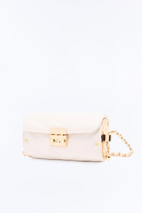 I Watch The Moon Faux Leather Crossbody Handbag - Ivory