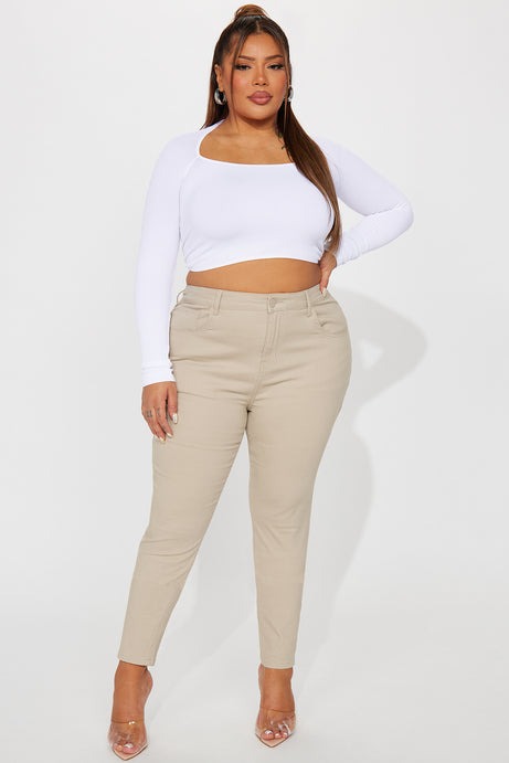 Skinny Uniform Pants - Khaki