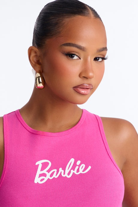Barbie High Neck Tank - Bubblegum Pink