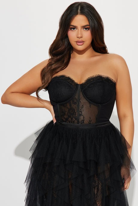 Anastasia Tulle Maxi Dress - Black