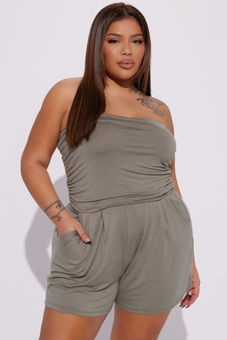 Anchors Away Romper - Olive