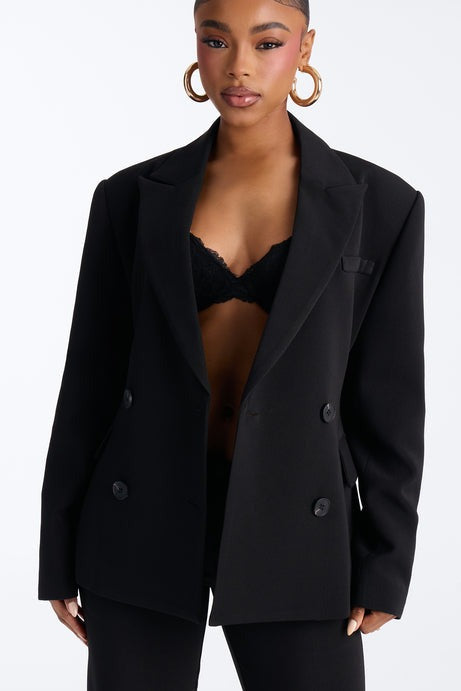 Empire Essentials Double Breasted Blazer - Black