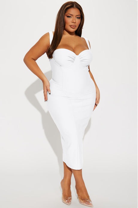 Lily Rosaline Midi Dress - White