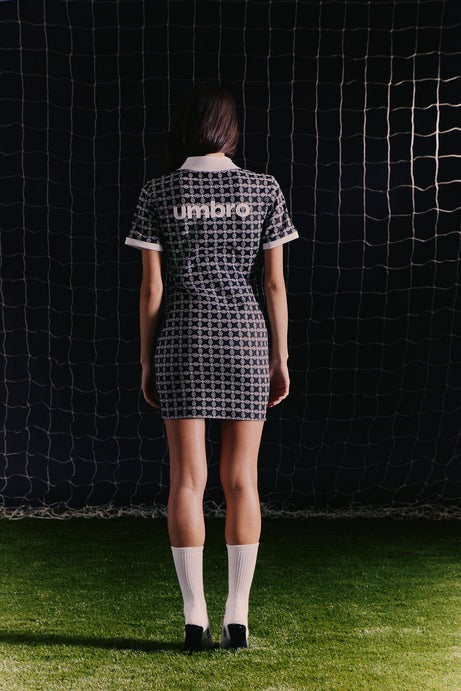 Umbro Short Sleeve Collared Mini Dress - Black