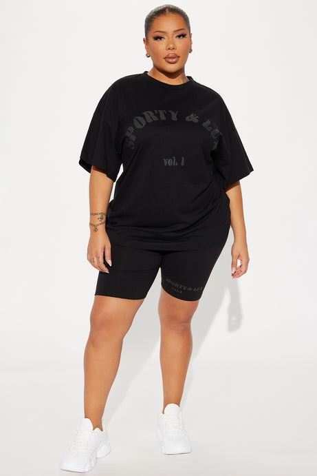 Sporty & Lux Biker Short Set - Black