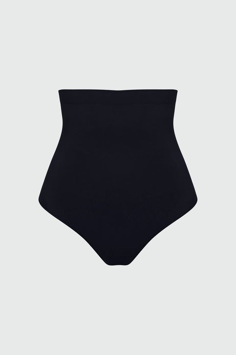 Nova Seamless Sculpt Strong Compression High Waisted Thong - Black