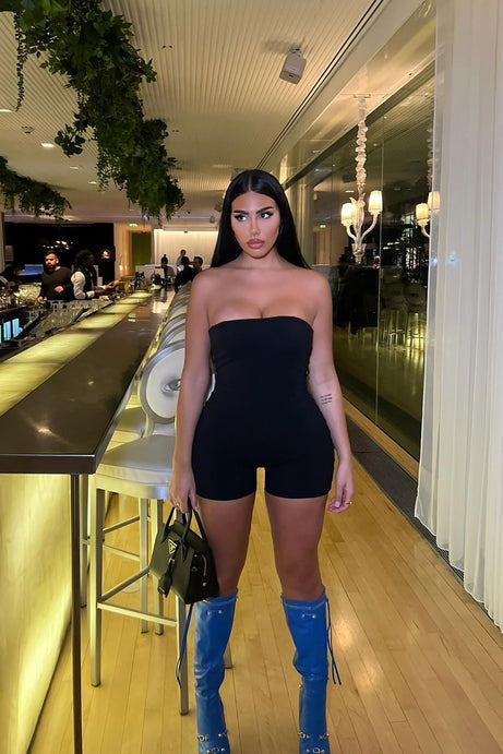 Buenos Aires Snatched Romper - Black