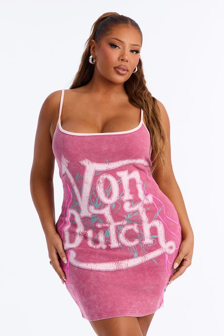 Von Dutch Washed Mini Dress - Pink