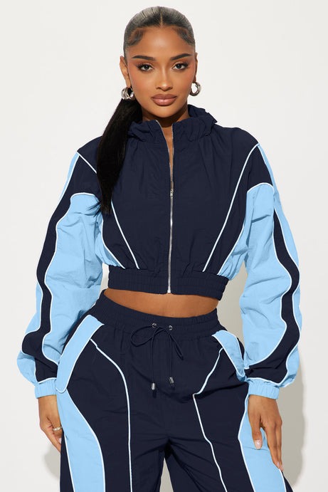 New Era Colorblock Windbreaker Jacket - Blue/combo