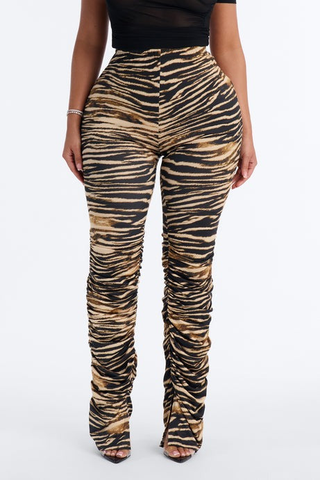 Labeled Luxe Stacked Skinny Pant - Tan/Multi