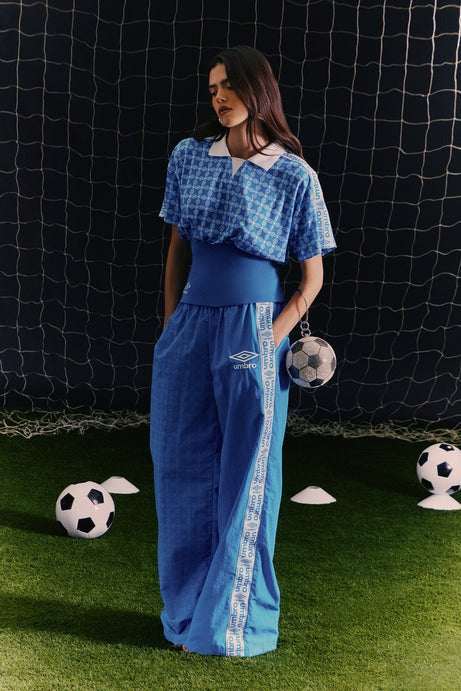 Umbro Varsity Windbreaker Wide Leg Pants - Blue