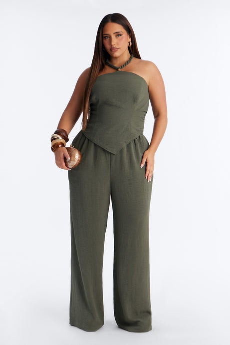 Mariana Halter Pant Set - Olive