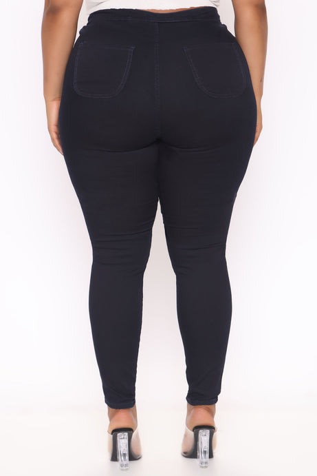 Super High Waist Denim Skinnies - Indigo