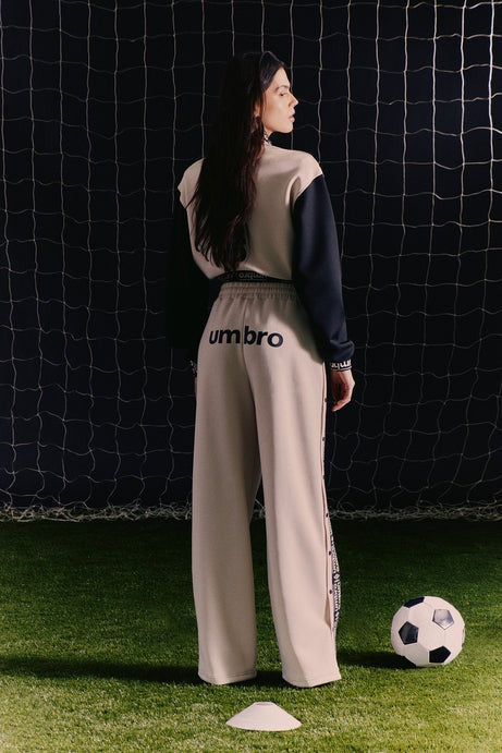 Umbro Scuba Panel Side Snap Pants - Cream/combo