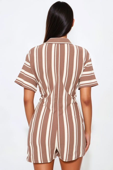 Coastal Romper - Brown/combo