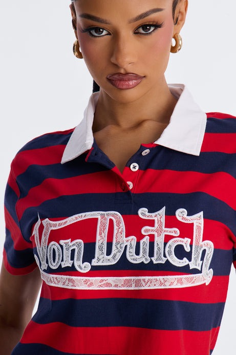 Von Dutch Americana Rugby Stripe Polo - Multi Color