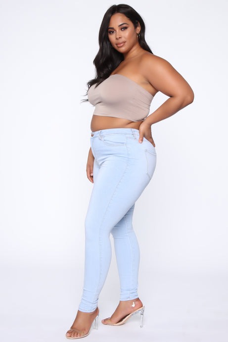 Classic Mid Rise Jeans Shorter Length - Light Blue Wash