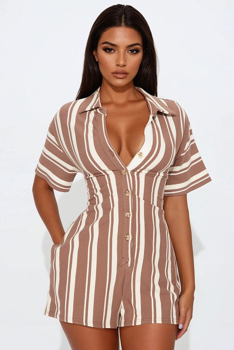 Coastal Romper - Brown/combo