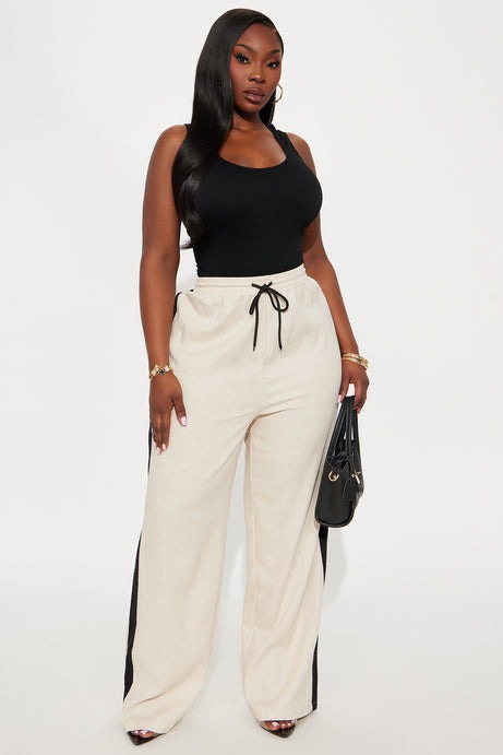 Vacay Is Calling Wide Leg Linen Pant - Khaki