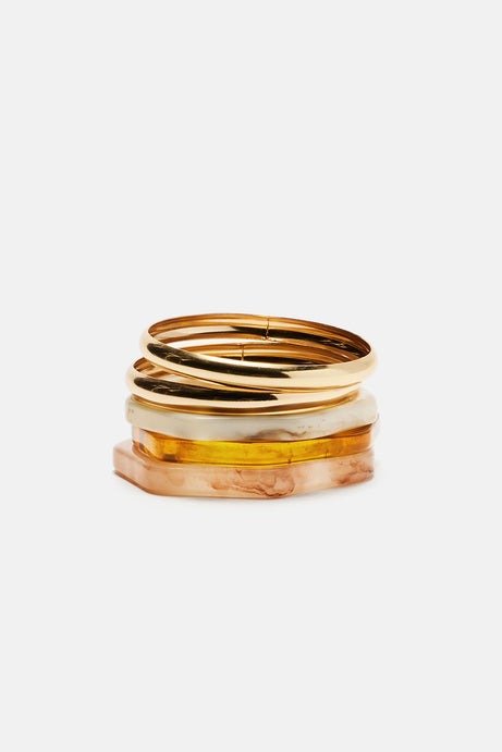 Bali Escape 5 Piece Bangle Set - Nude/combo