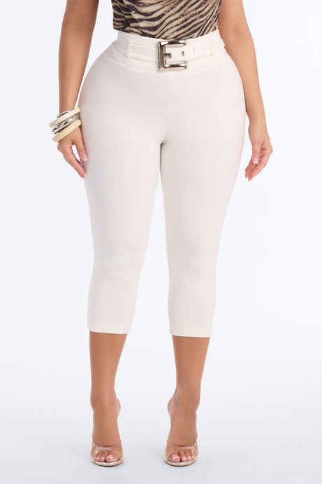 Kailany High Rise Capri Skinny Pant - Ivory