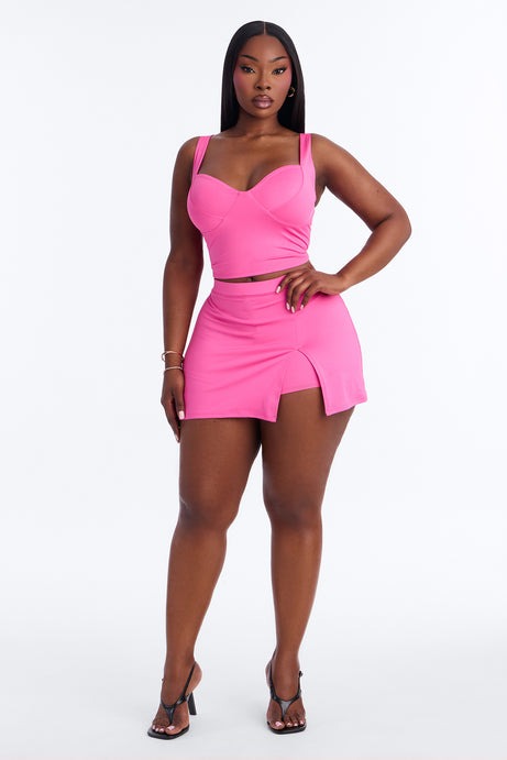 Pure Confidence Skort Set - Fuchsia