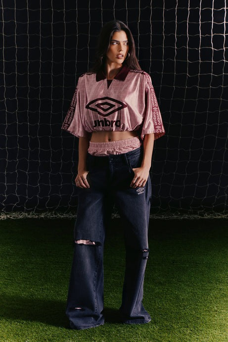 Umbro Girly Cropped Polo - Pink