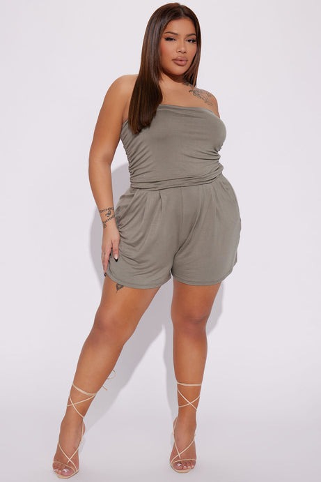 Anchors Away Romper - Olive