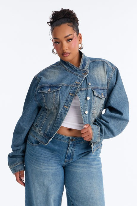 Toledo Crossover Denim Trucker Jacket - Medium Wash