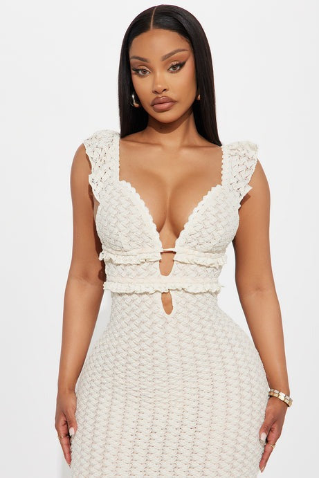 Paige Lace Backless Maxi Dress - Cream
