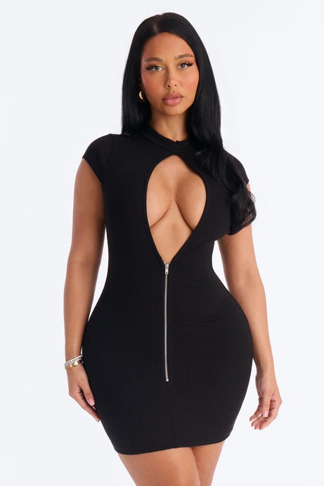 Chandler Snatched Mini Dress - Black