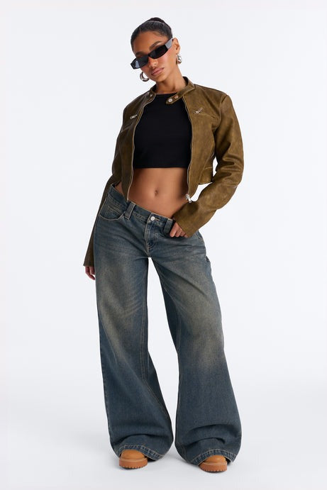 After Hours Low Rise Baggy Jeans - Dark Wash