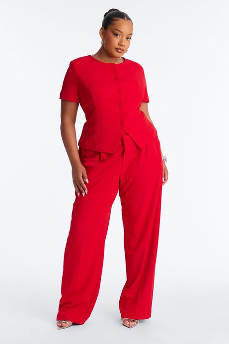 Mission Accomplished Short Sleeve Blazer - Red