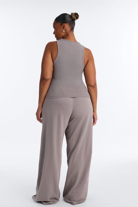 So Chill French Terry Pant Set - Grey