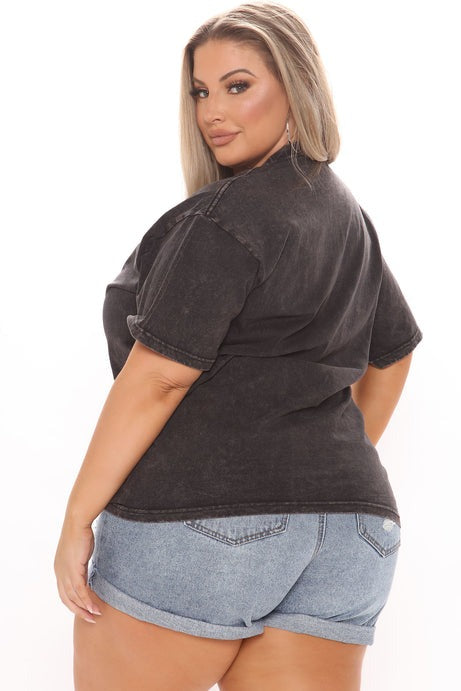 Barbie Girl Mineral Wash Top - Black Wash