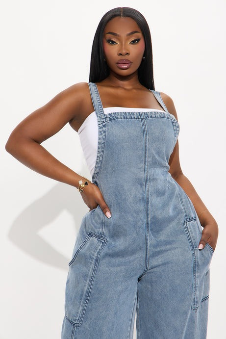 Katarina Washed Jumpsuit - Medium Wash