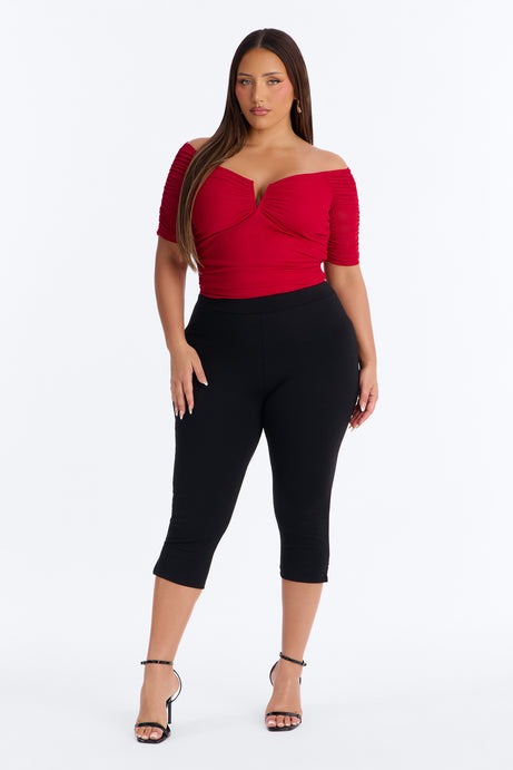 The Finer Things Mesh Short Sleeve Bodysuit - Red