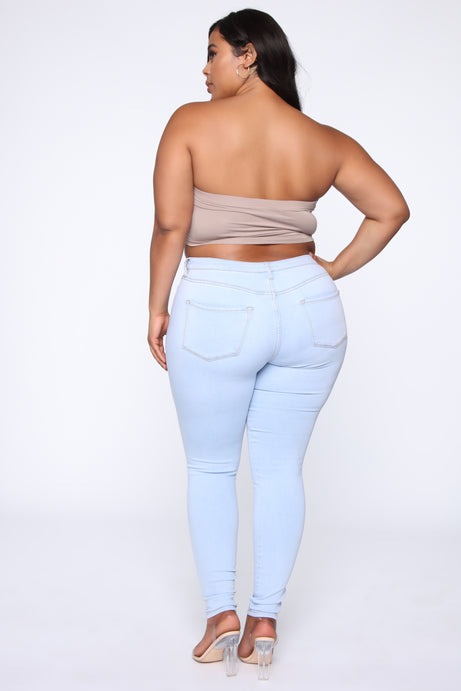 Classic Mid Rise Jeans Shorter Length - Light Blue Wash
