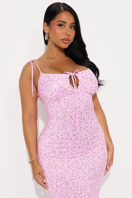 Samantha Floral Maxi Dress - Pink