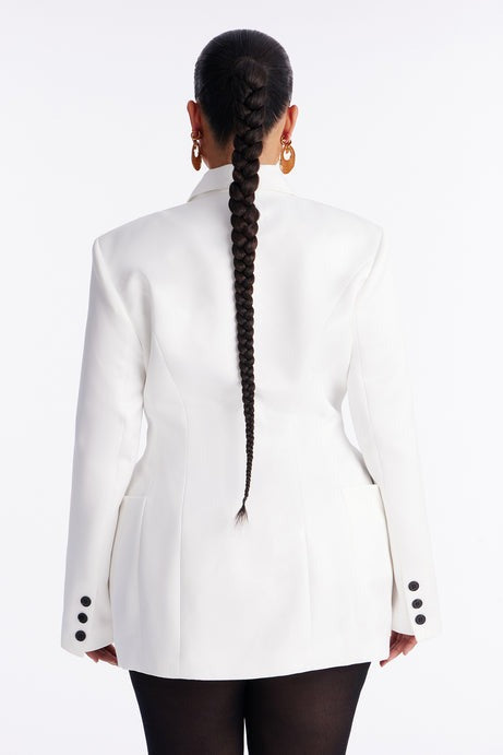 Harmony Structured Double Breasted Blazer - White