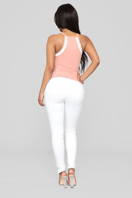 High Waisted Skinnies - White
