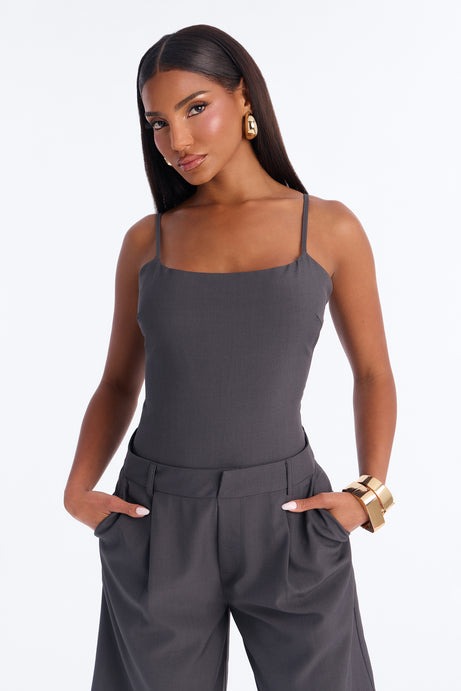 Dylan Bermuda Short Romper - Charcoal