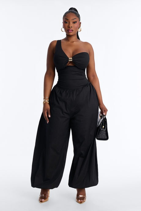 Priya Balloon Leg Jumpsuit - Black