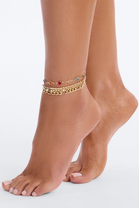 Sands Of Amalfi Anklet - Gold/Multi