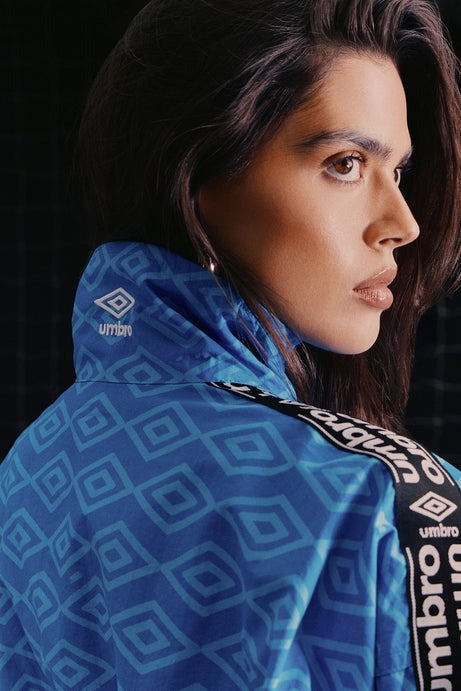 Umbro Windbreaker Rib Waist Zip Up Jacket - Blue/Black