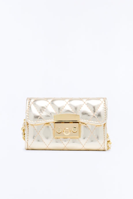 Little Rebel Faux Leather Mini Bag - Gold