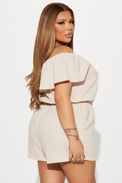 Rachal Linen Romper - Khaki
