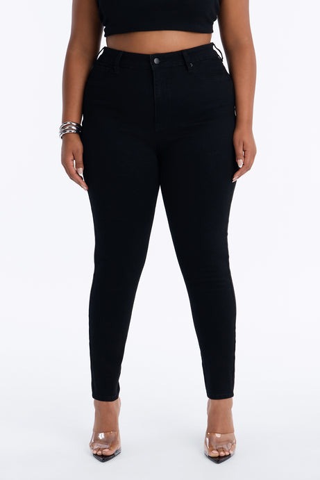 Miami Booty Lifting High Rise Stretch Skinny Jeans - Black
