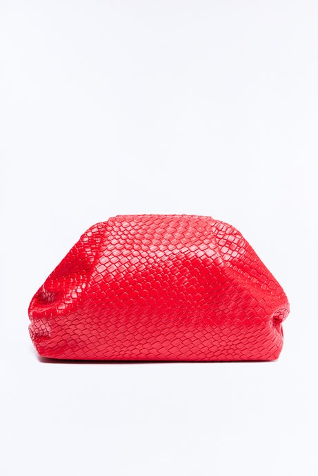 Effortless Touch Faux Leather Clutch - Red