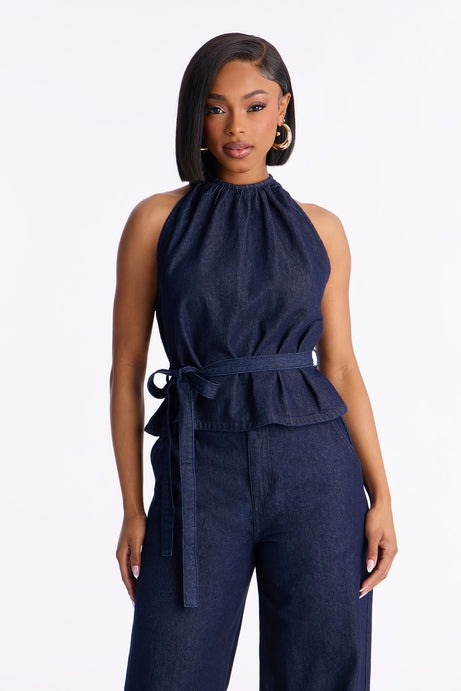 Kora Denim Pant Set - Dark Wash